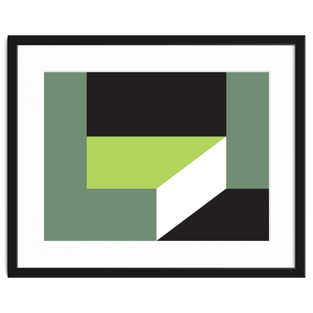 Geometric Shapes No. 83 - lime & grey