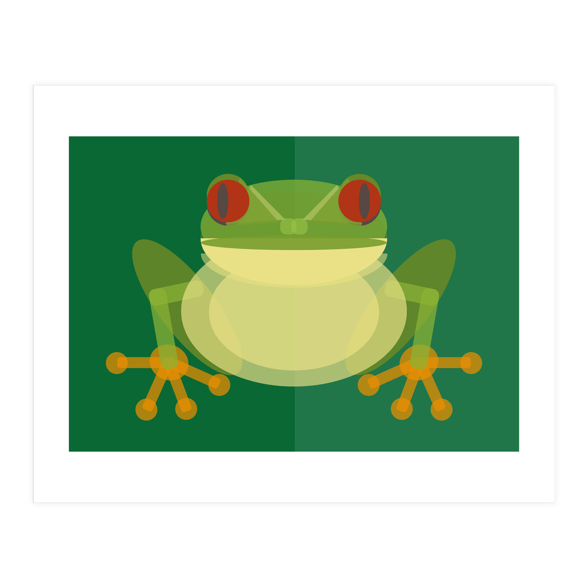 Mid Century Geometric Tree Frog (Print Only)