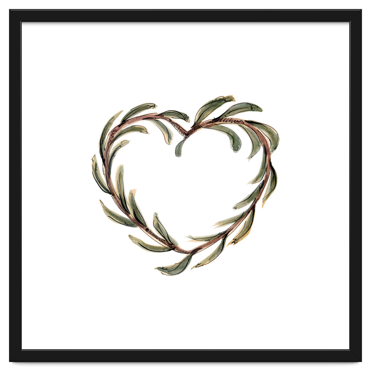 Olive branch heart