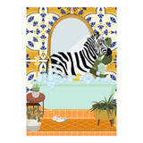 Zebra Bathing in Moroccan Style Bathroom (Print Only) thumbnail