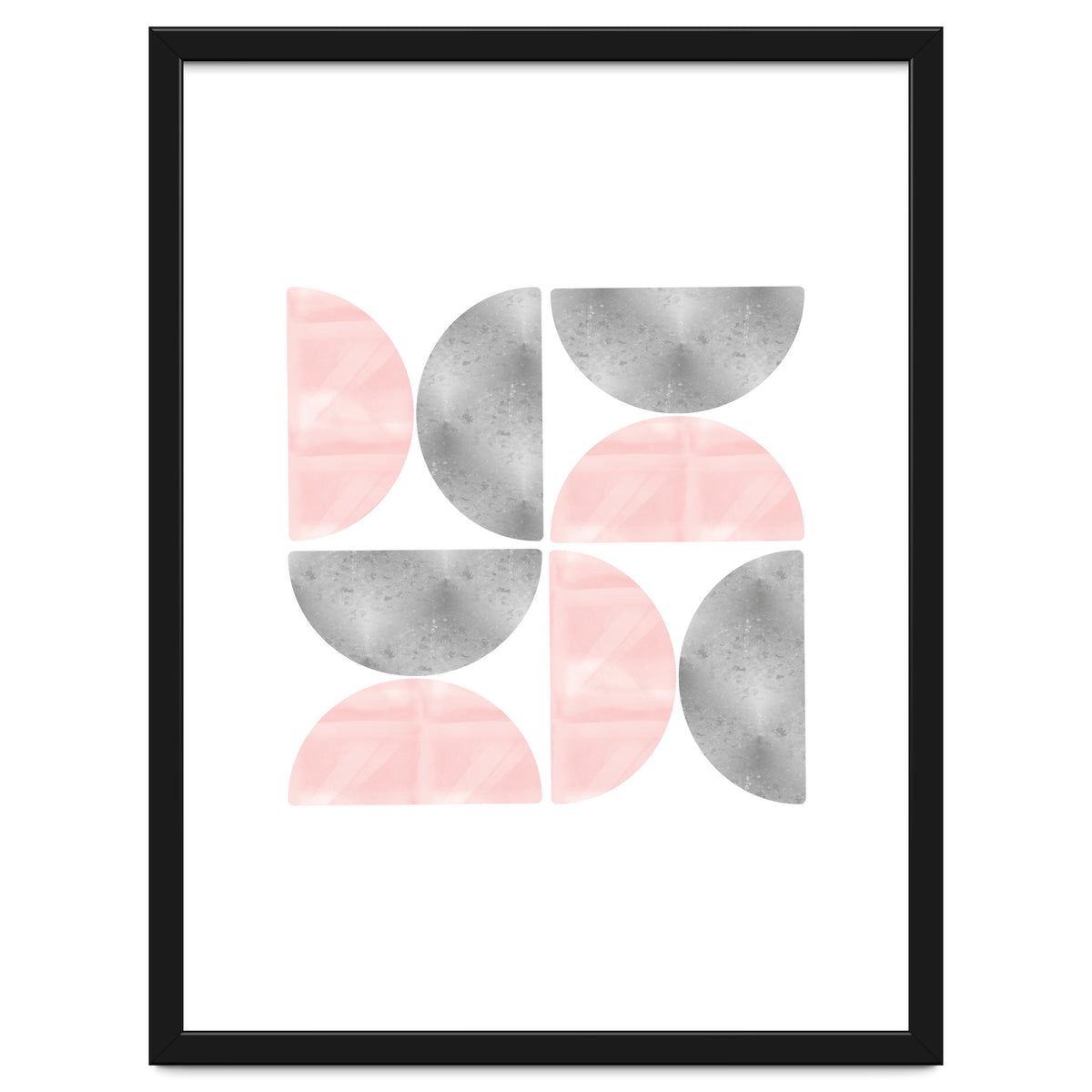 Half Moon Blush And Grey Abstract