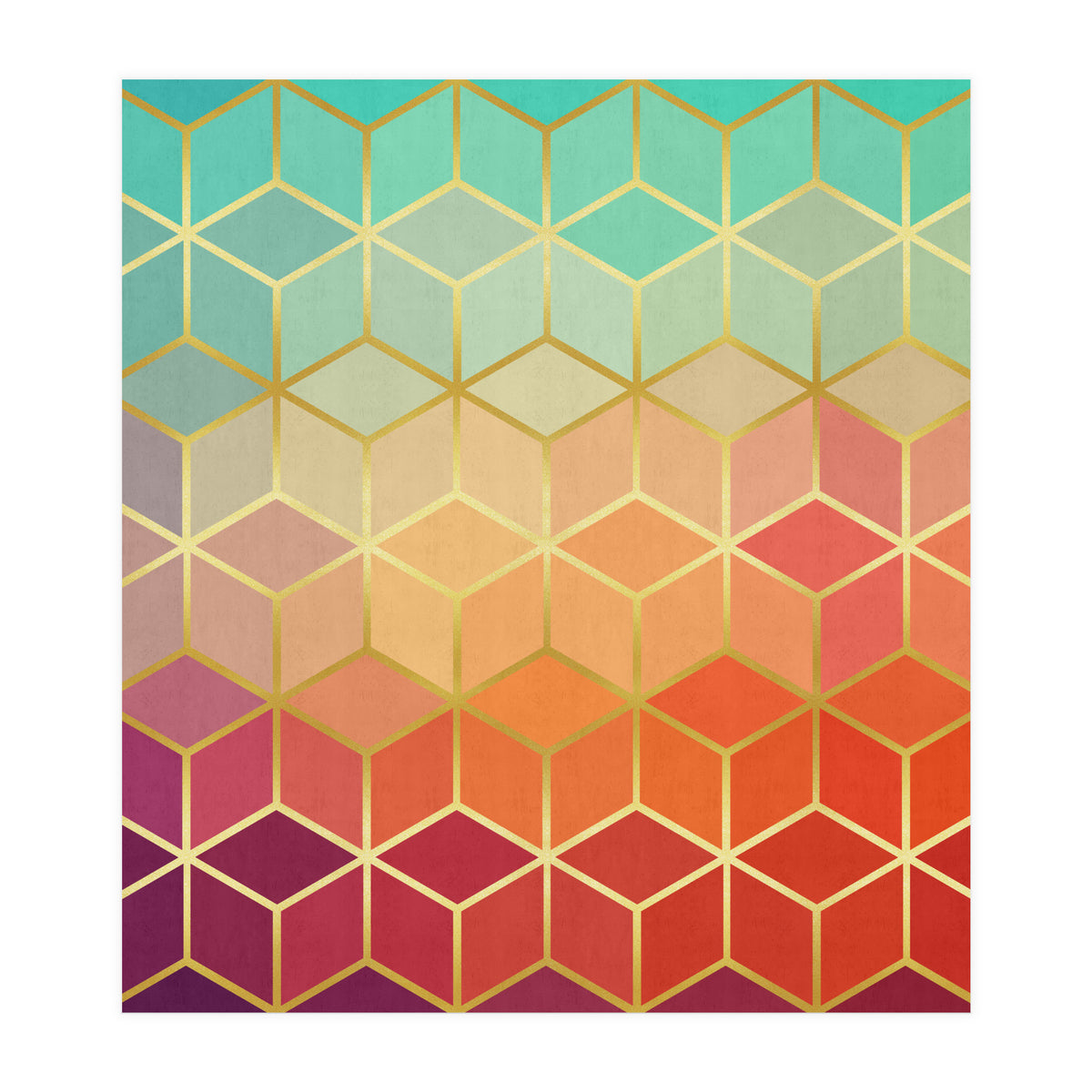 Colorful and golden pattern II (Print Only)