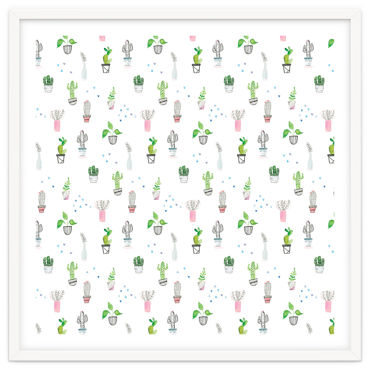 Cacti and plants pattern
