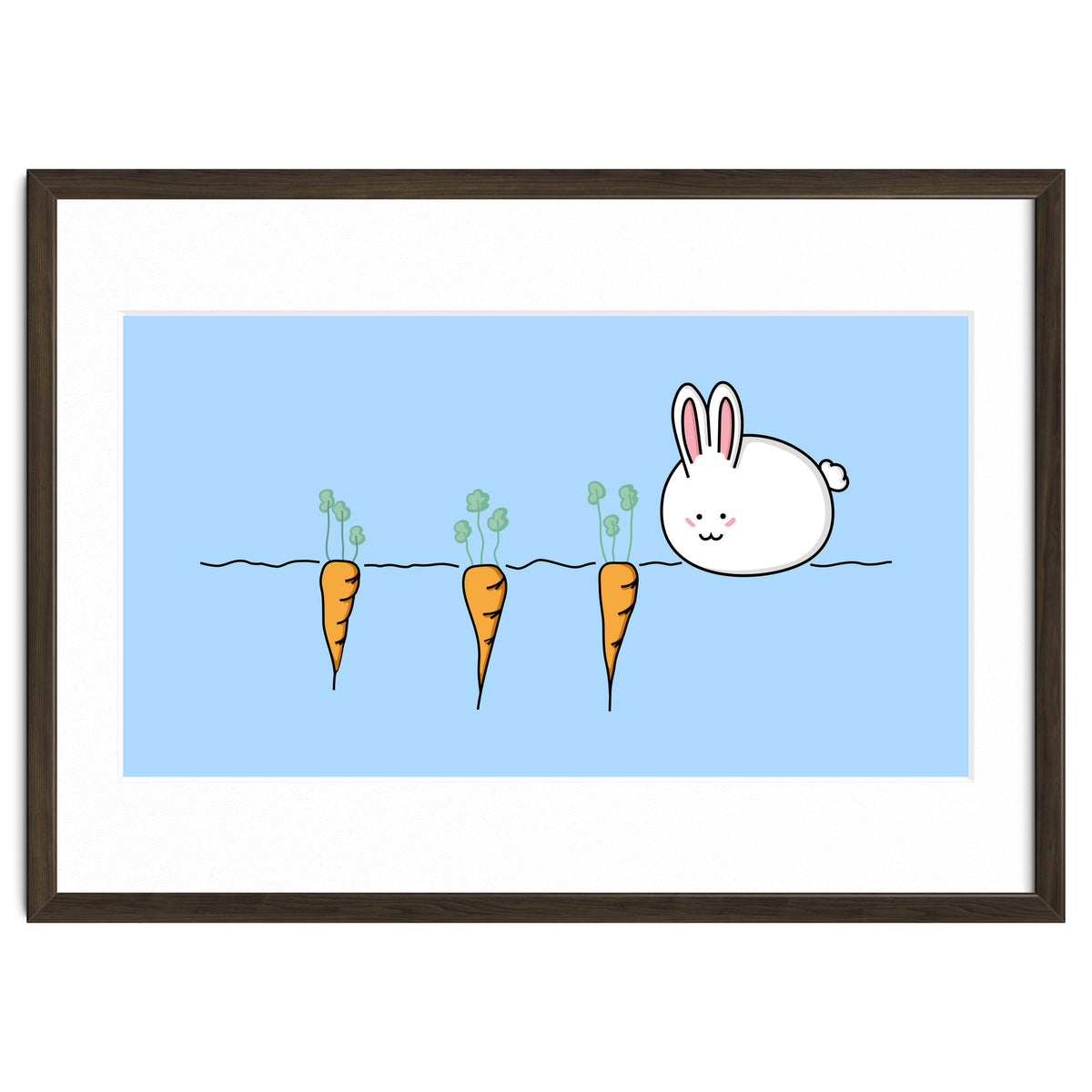 Kawaii Cute Rabbit With Carrots