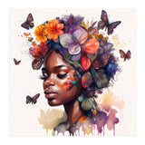 Watercolor Butterfly African Woman #2 (Print Only) thumbnail