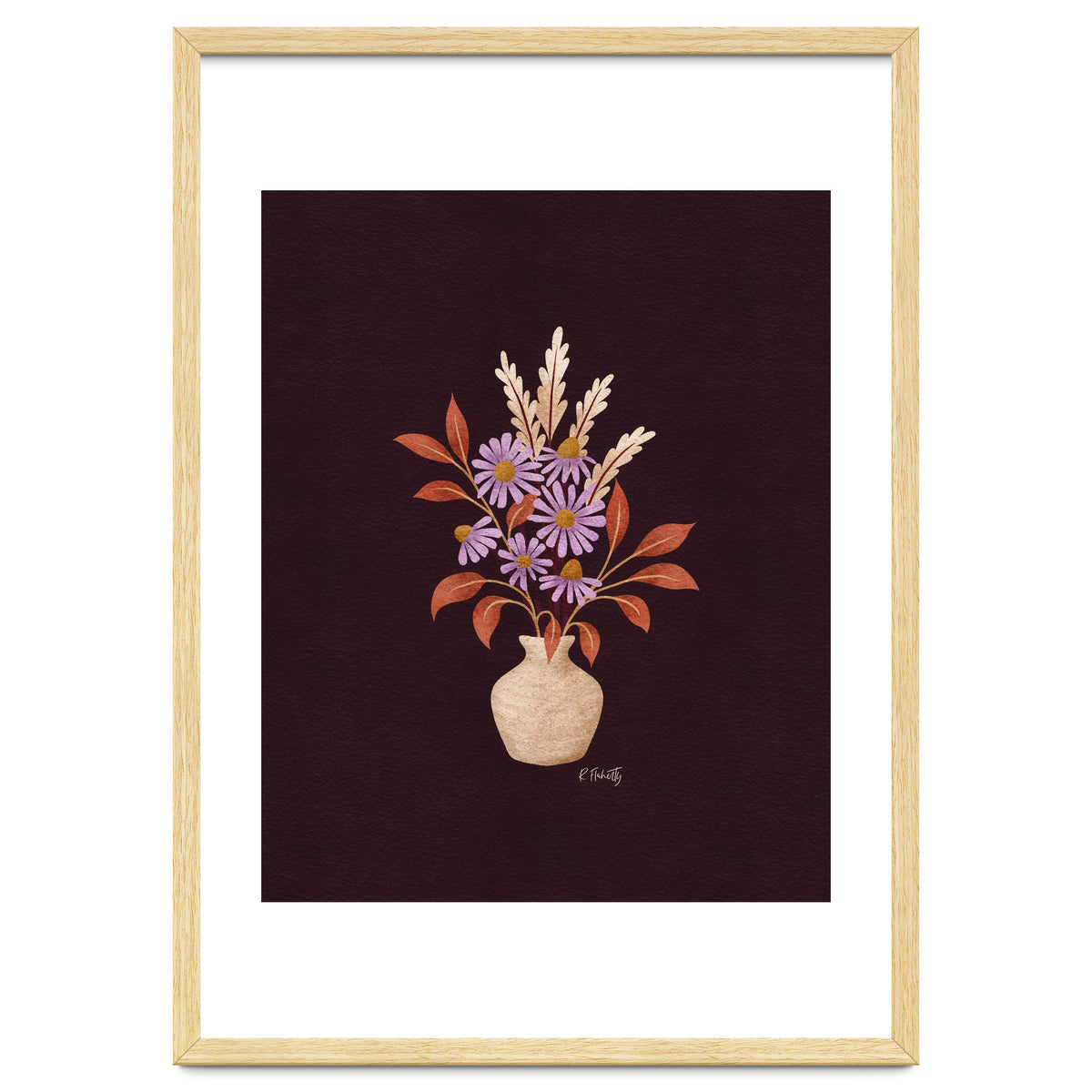Purple Floral Vase Still Life