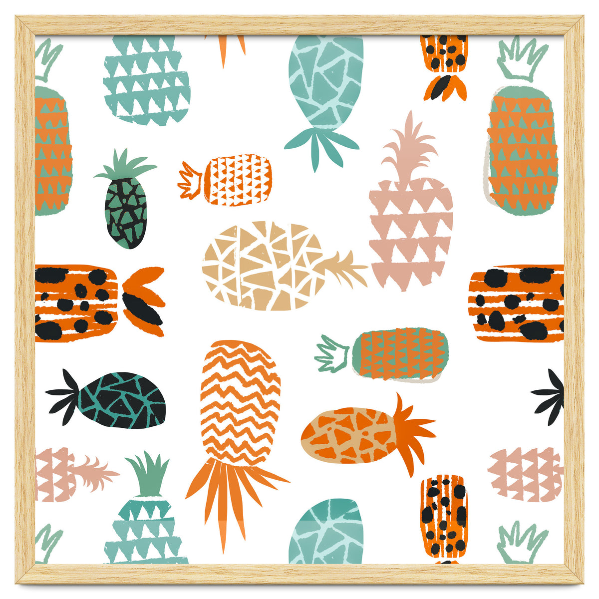 Crazy Pineapples Art Print