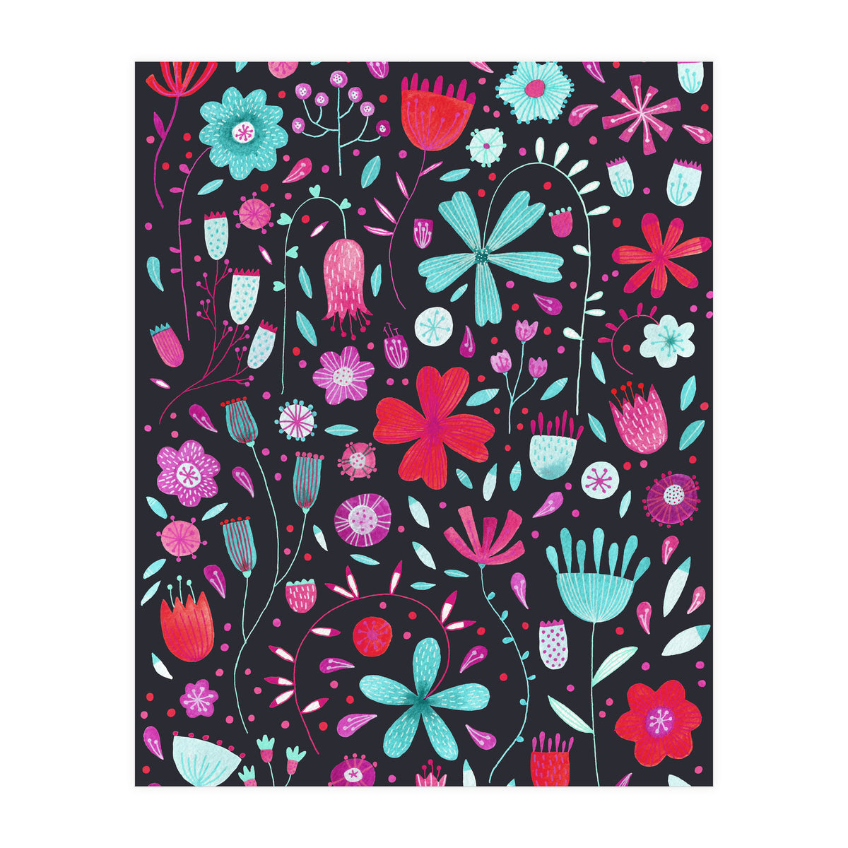 English Meadow Dark Teal (Print Only)