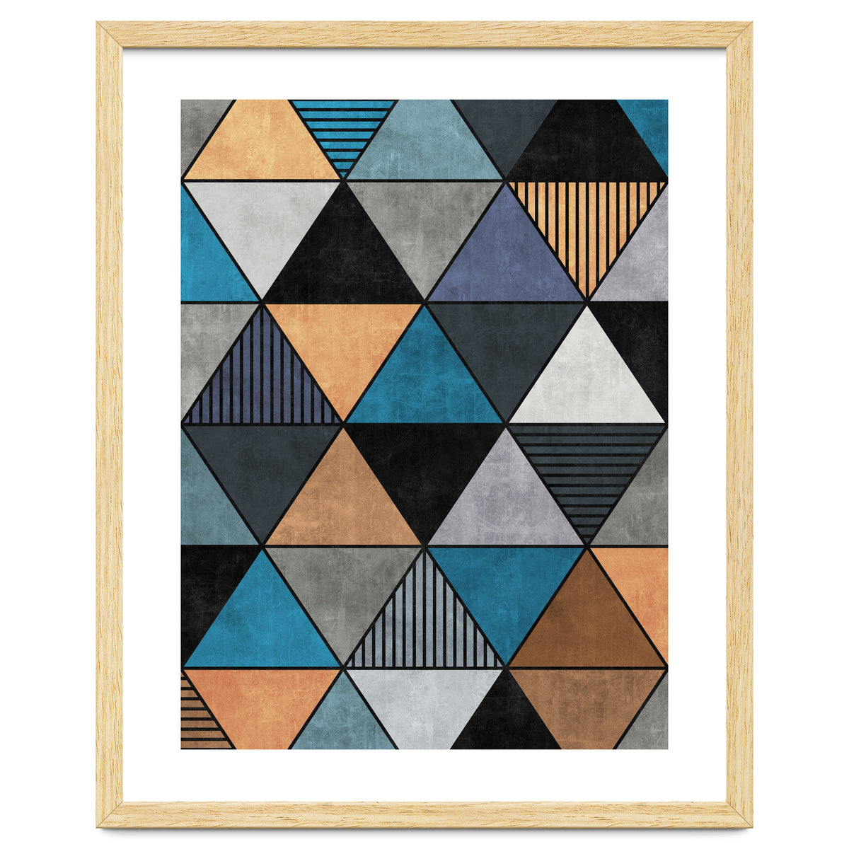 Colorful Concrete Triangles 2 - Blue, Grey, Brown