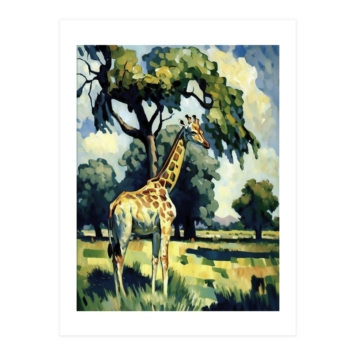 Giraffe Impressionist Painting (Print Only)