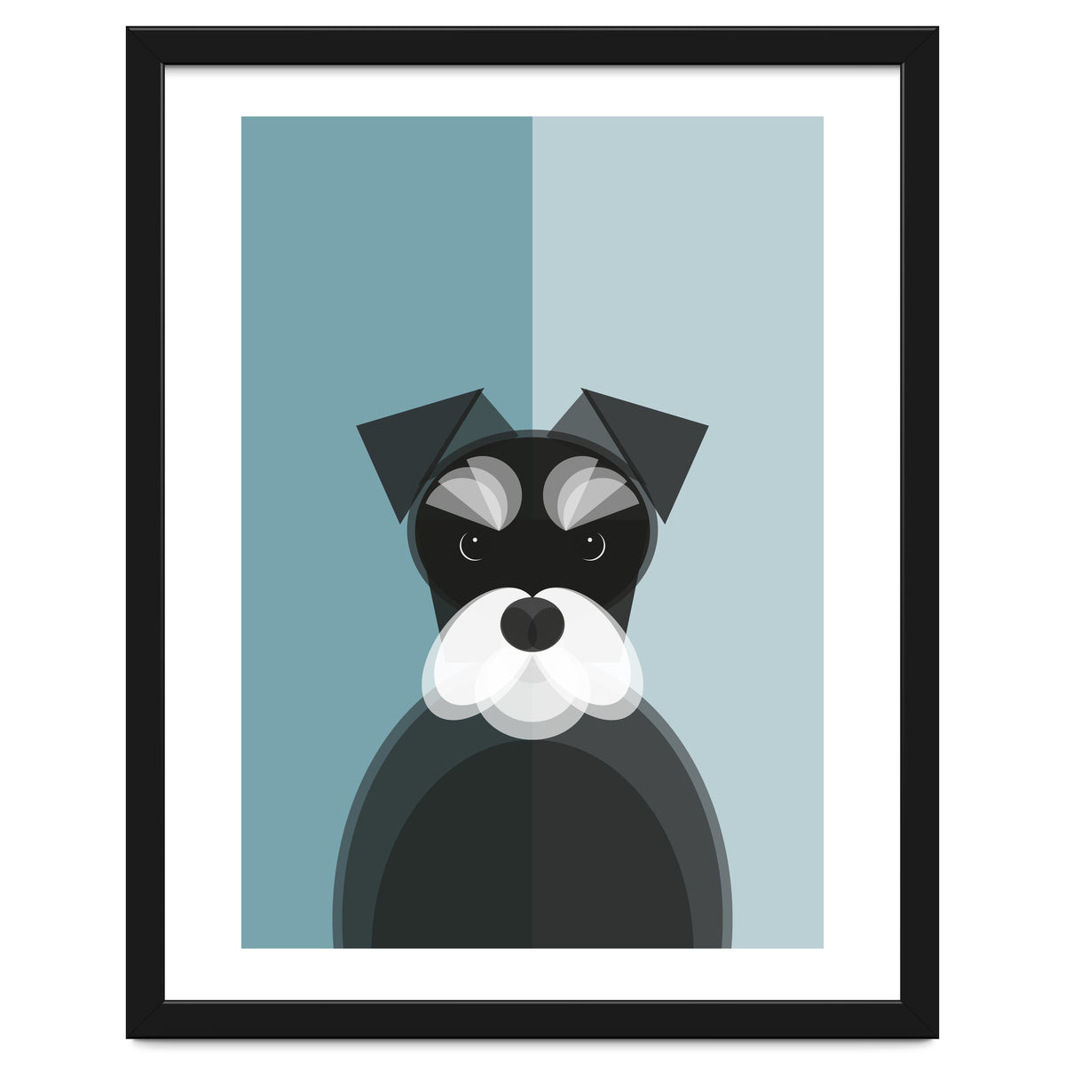 Mid Century Geometric Miniature Schnauzer Dog