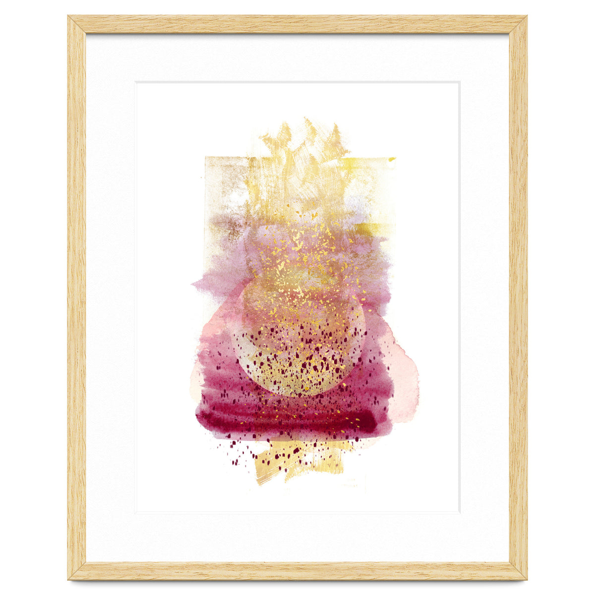 Abstract watercolour summer moon