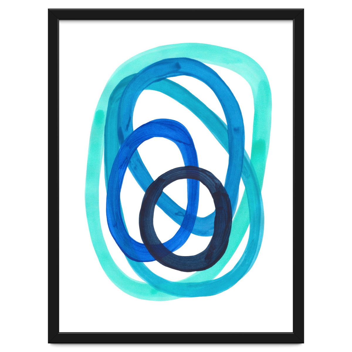 Marine Blues Blue Teal Turquoise Navy Blue Nesting Circles