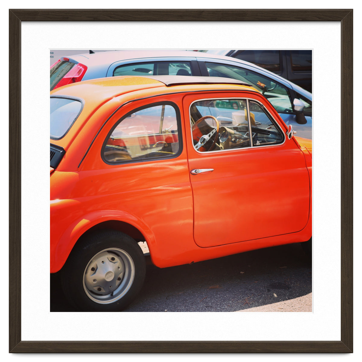 Classic orange Fiat 500