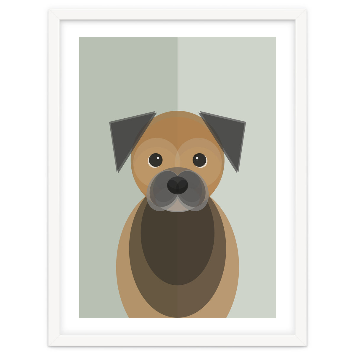 Mid Century Geometric Border Terrier Dog