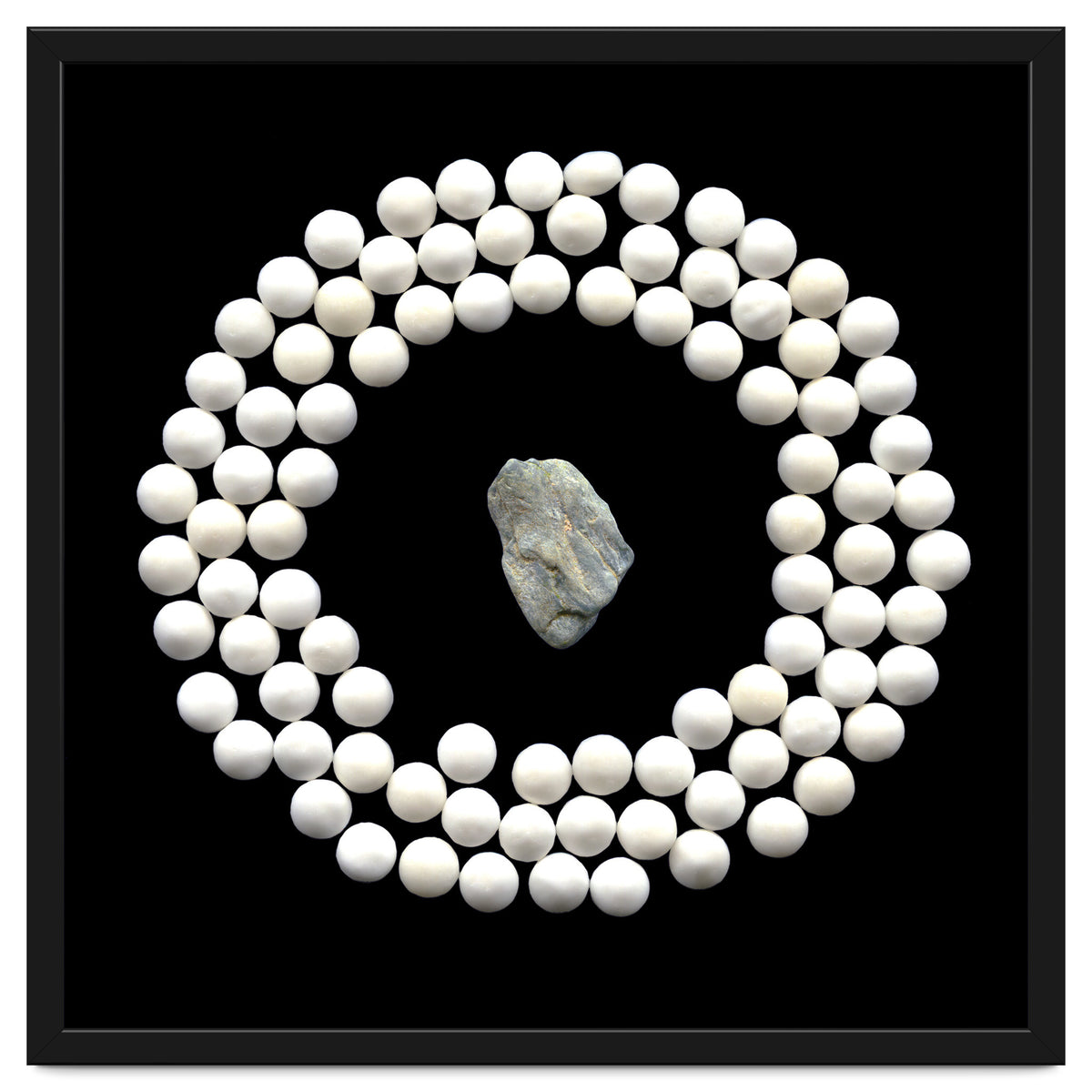 White pearls and stone