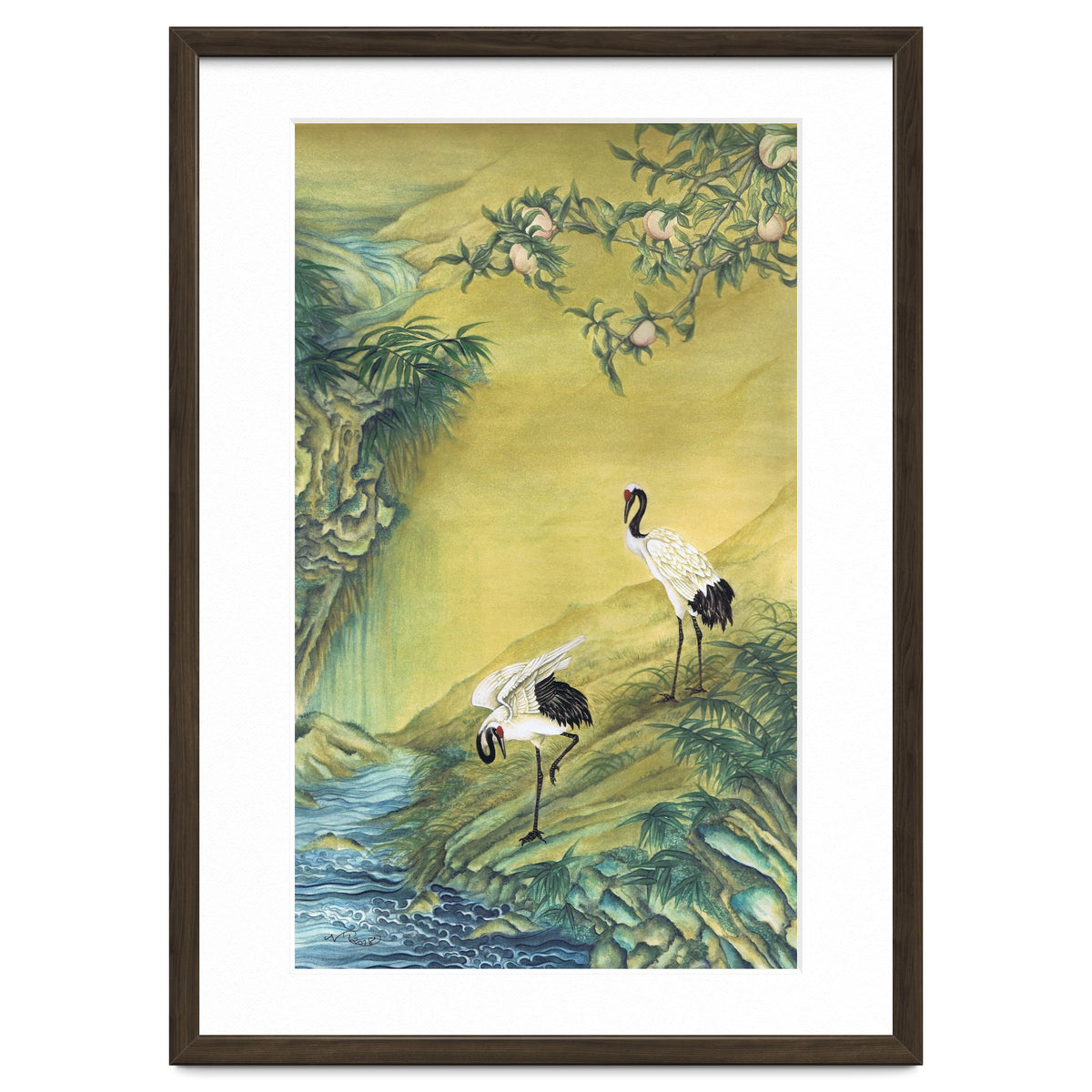 Cranes Under A Peach Tree
