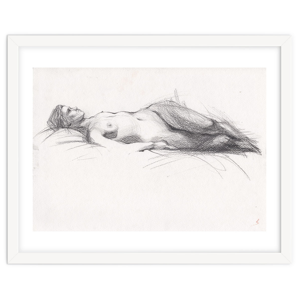 Beautiful erotic drawing of woman