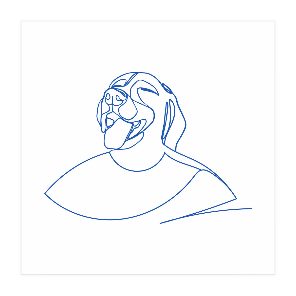 One Line Art Female Dog  (Print Only)