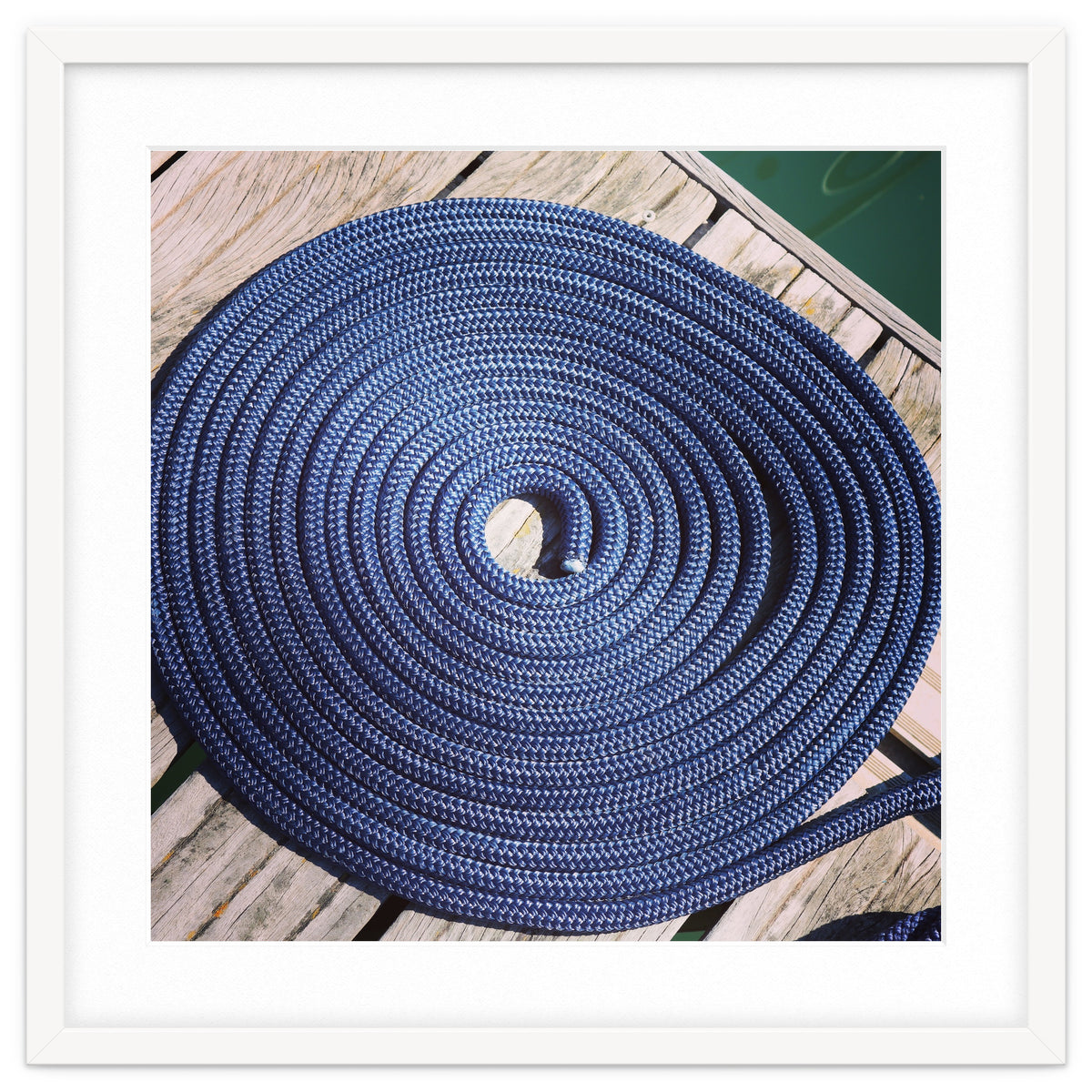 Blue rope coil