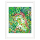 Tropical Vacay | Rainforest Jungle Botanical Lush Nature | Summer Lake People Swim | Boho Painting thumbnail