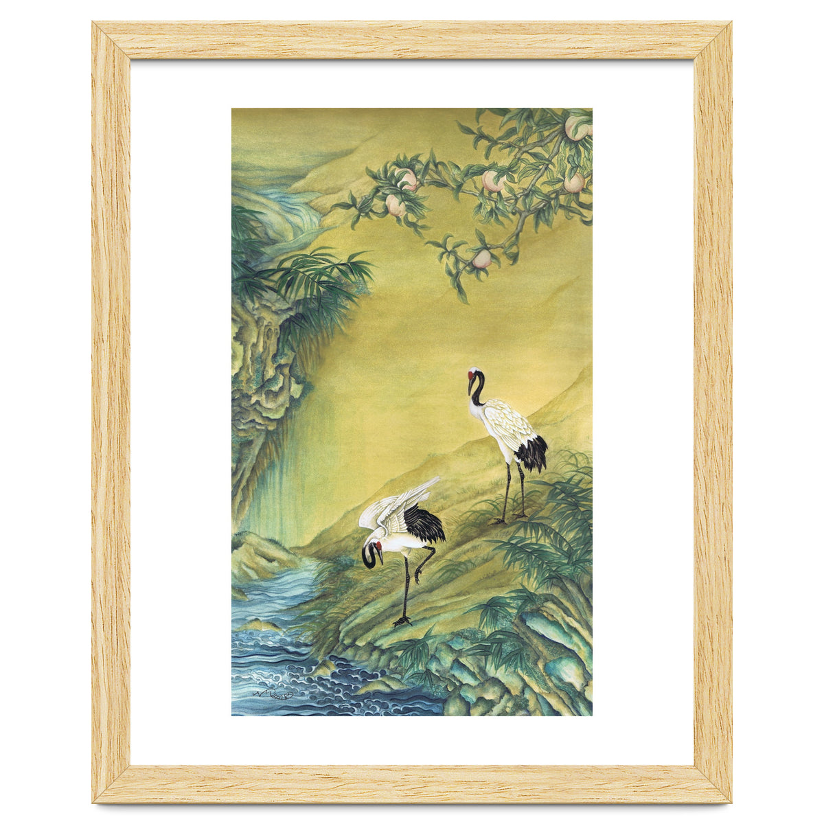 Cranes Under A Peach Tree