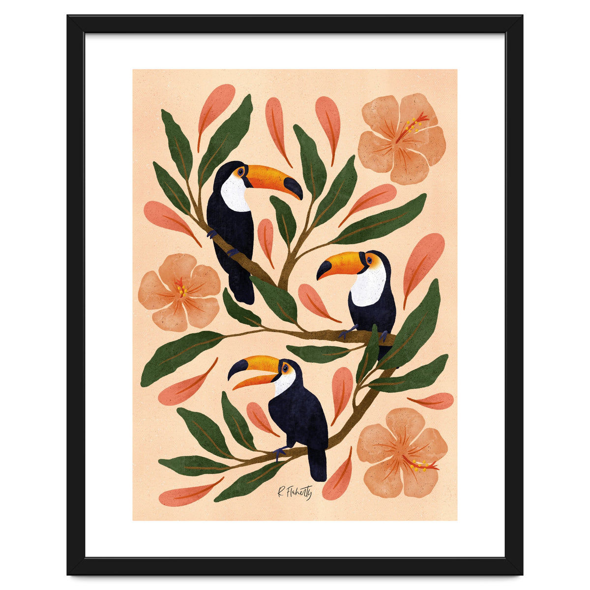Toucans in the Hibiscus