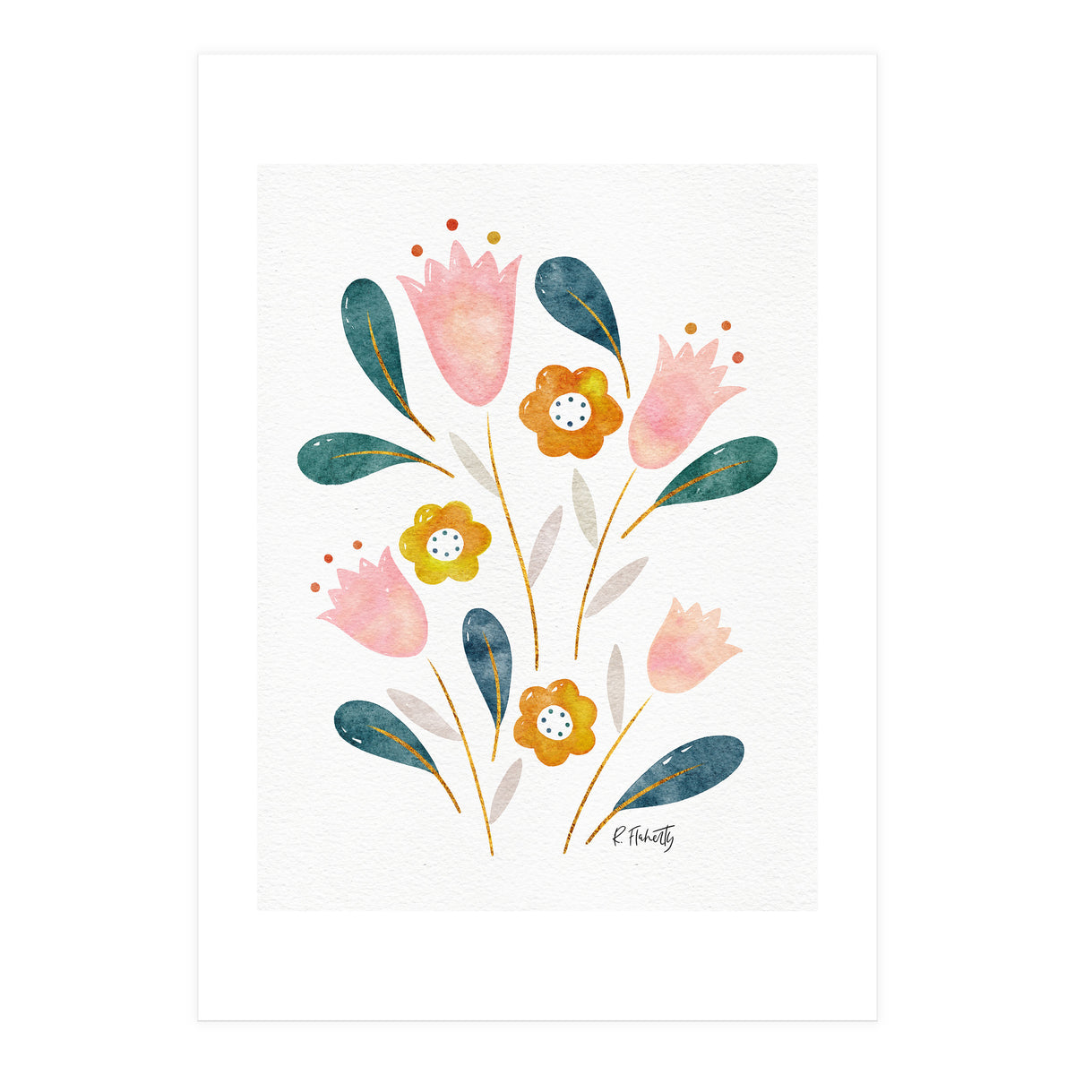 Watercolour Tulips (Print Only)