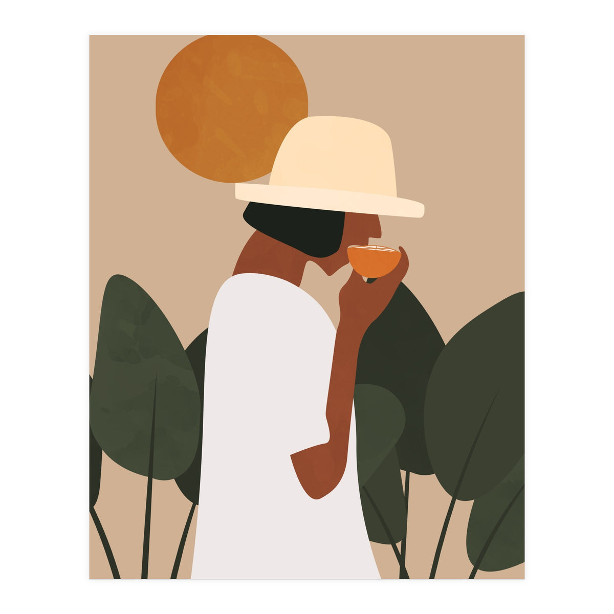 Boho Chic Woman at Park (Print Only)