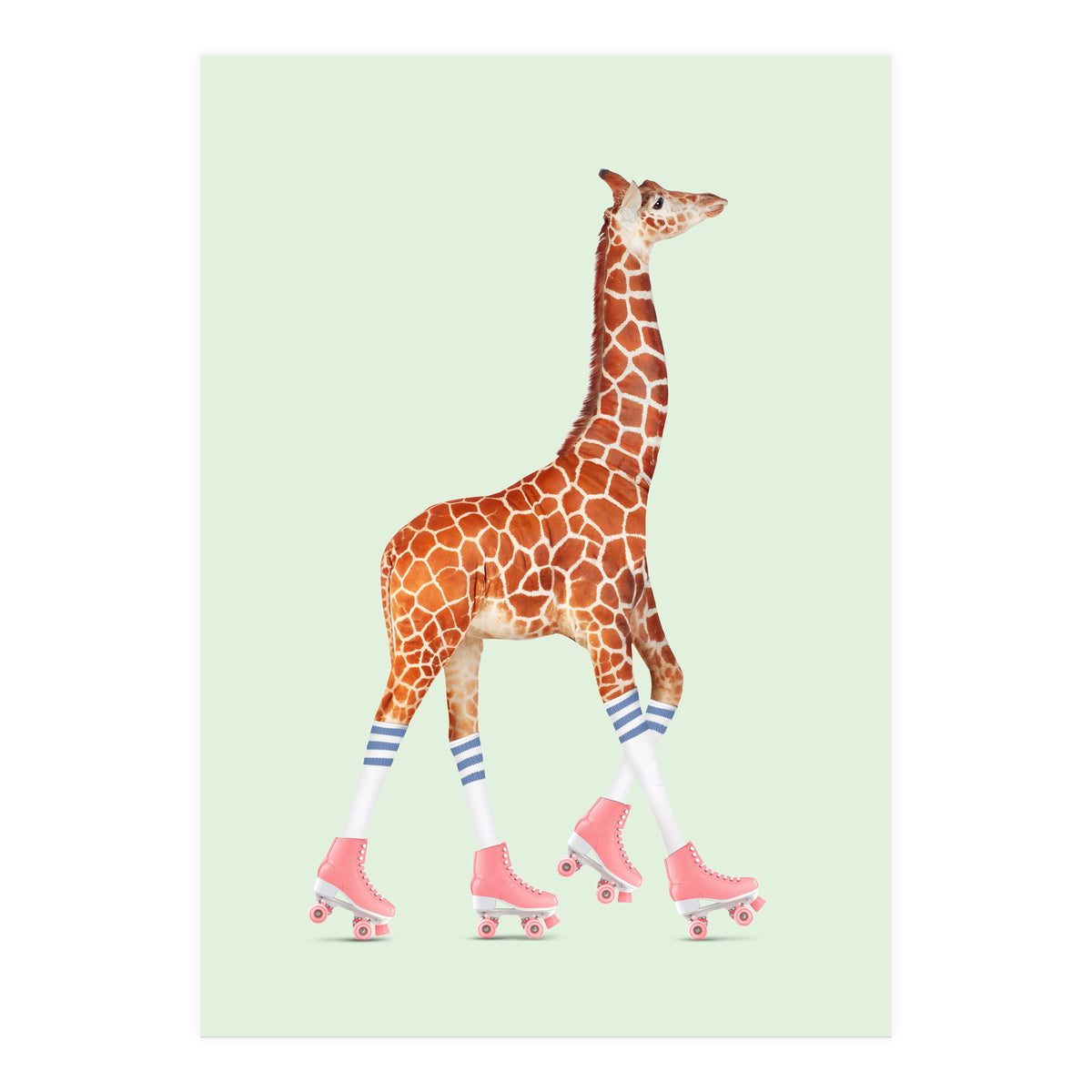 Rollerskating Giraffe (Print Only)