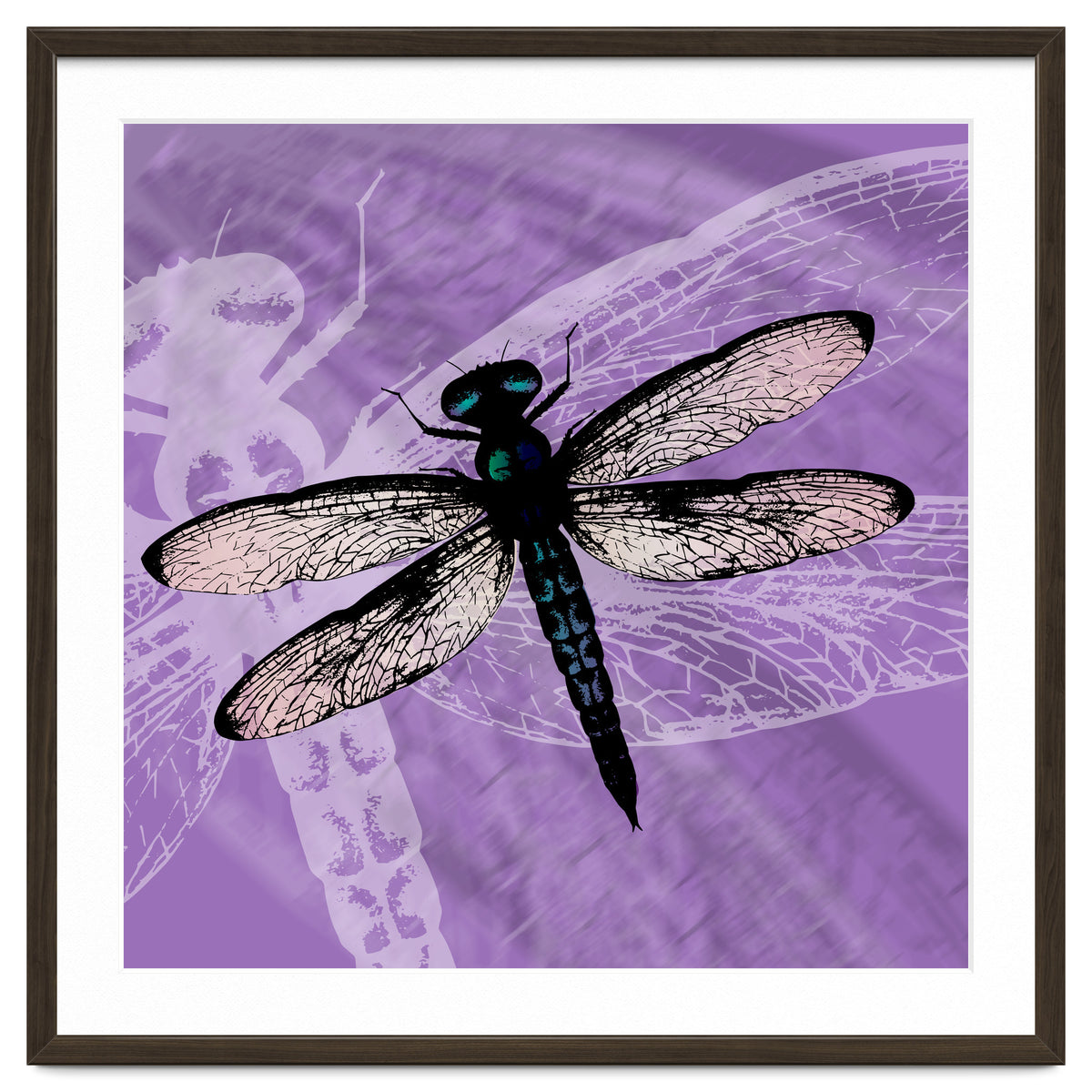 Blue dragonfly vector