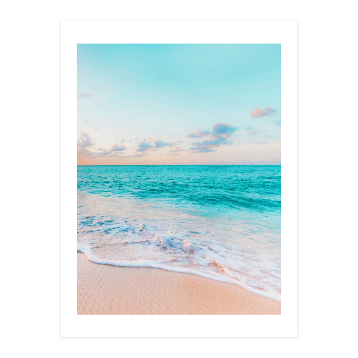 Ocean Bliss, Nature Landscape Sea Travel Tropical, Nordic Luxe Photography Pastel Island Digital (Print Only)
