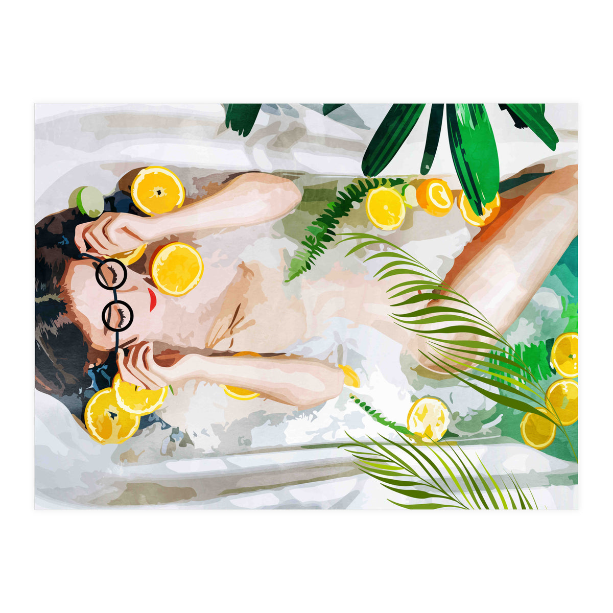 When All Else Fails, Take a Bath | Self Care Self Love | Woman Tropical Bathtub Relax (Print Only)