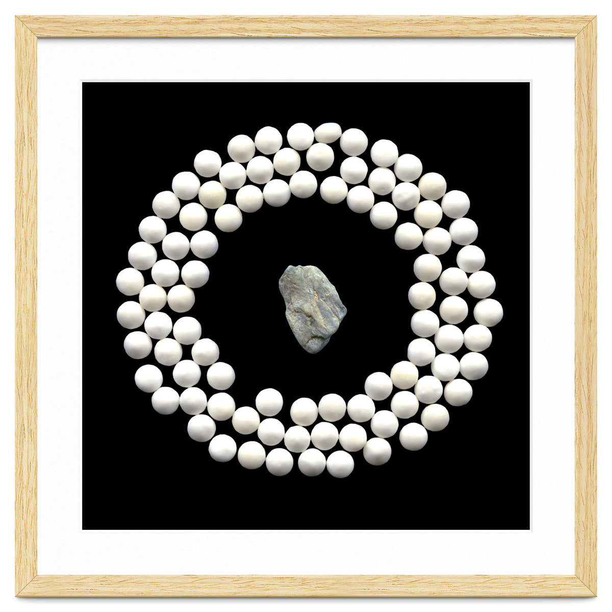 White pearls and stone