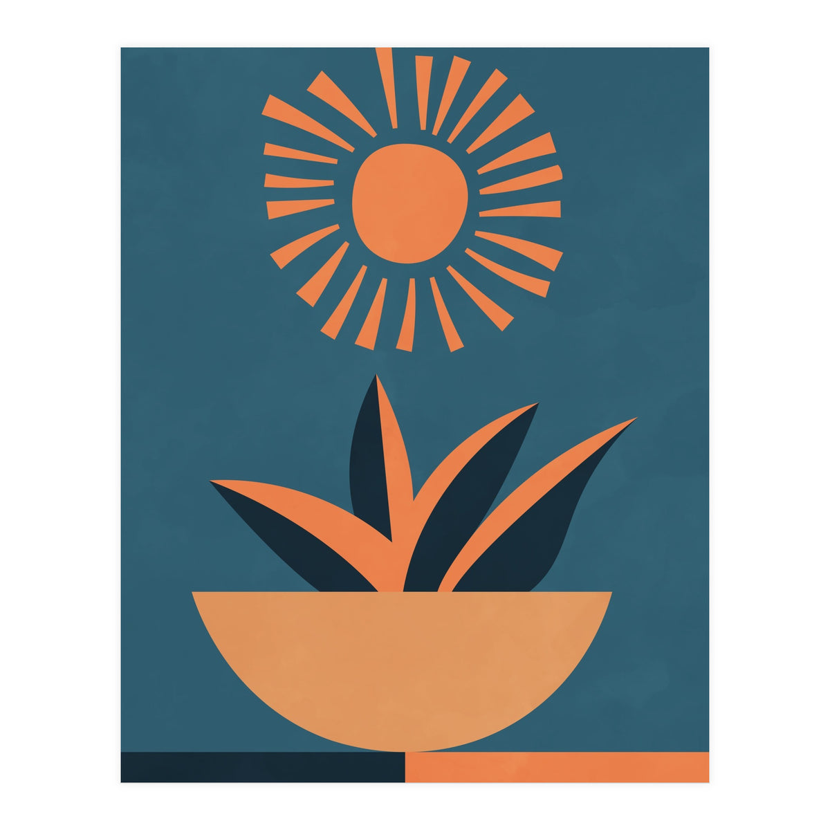 Retro Boho Botanical Sun Plant (Print Only)