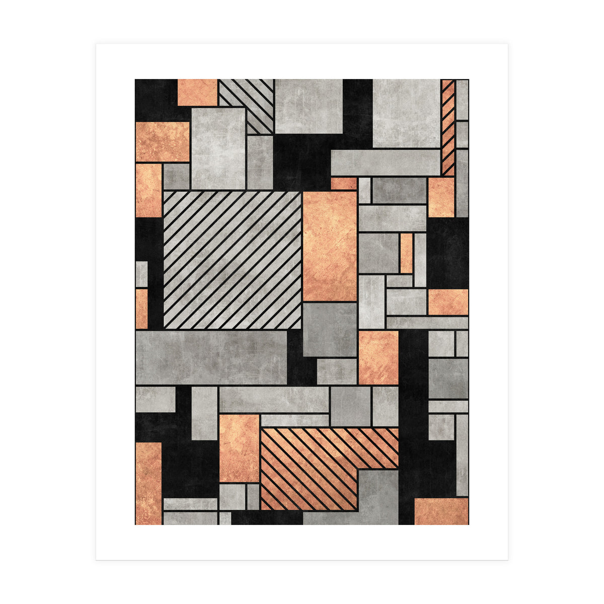 Random Pattern - Concrete and Copper (Print Only)