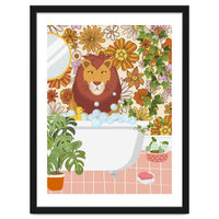 Lion Bathing on Groovy Bathroom