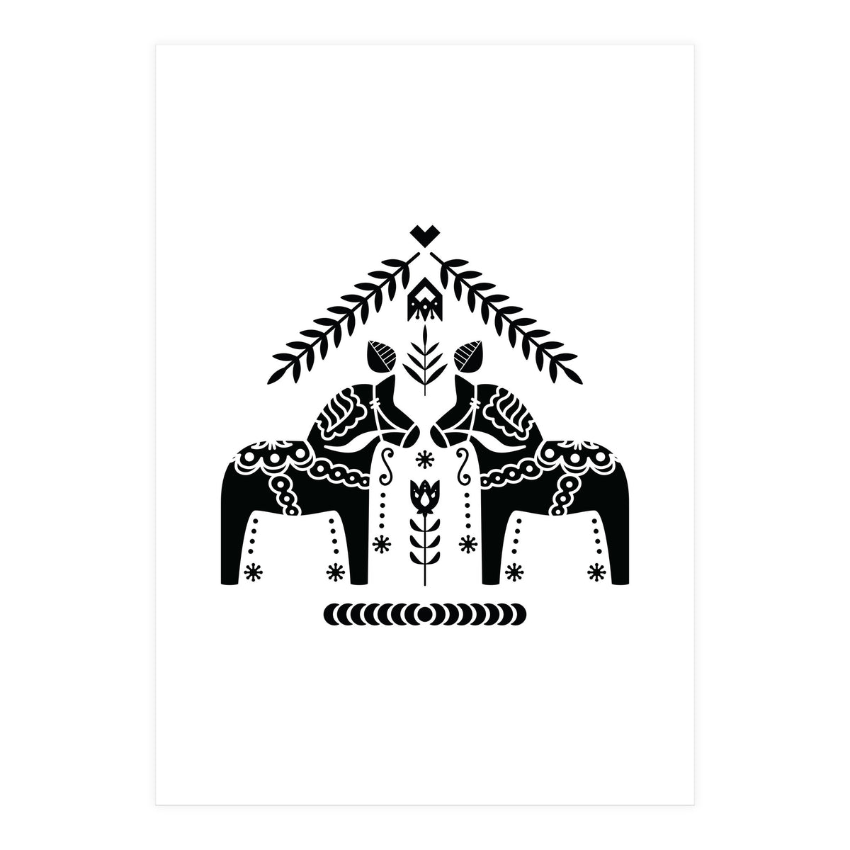 Swedish Dala Horse Folk Pattern (Print Only)