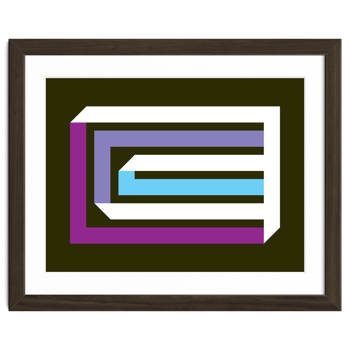 Geometric Shapes No. 35 -  brown, blue & lilac