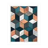 Copper, Marble and Concrete Cubes 2 with Blue (Print Only) thumbnail
