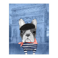 French Bulldog With Arc De Triomphe (Print Only)