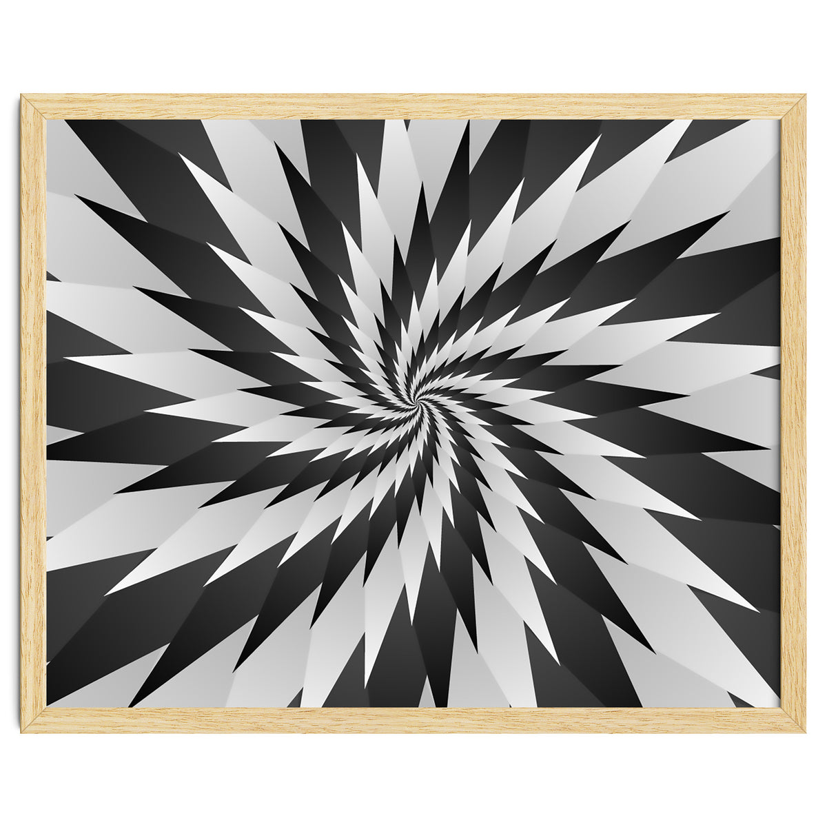 3D Abstract Swirl Monochrome Art
