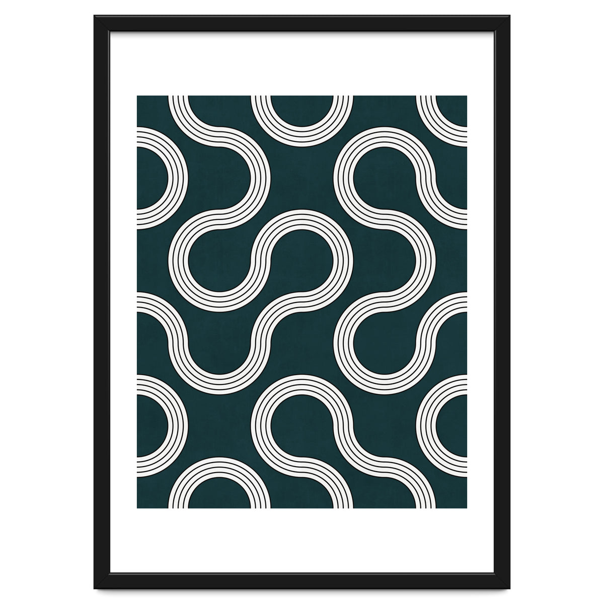 My Favorite Geometric Patterns No.35 - Green Tinted Navy Blue