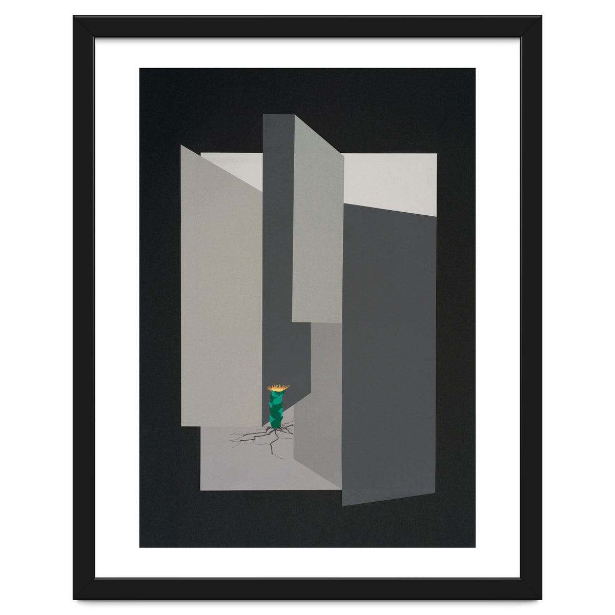 Small flower in concrete landscape.