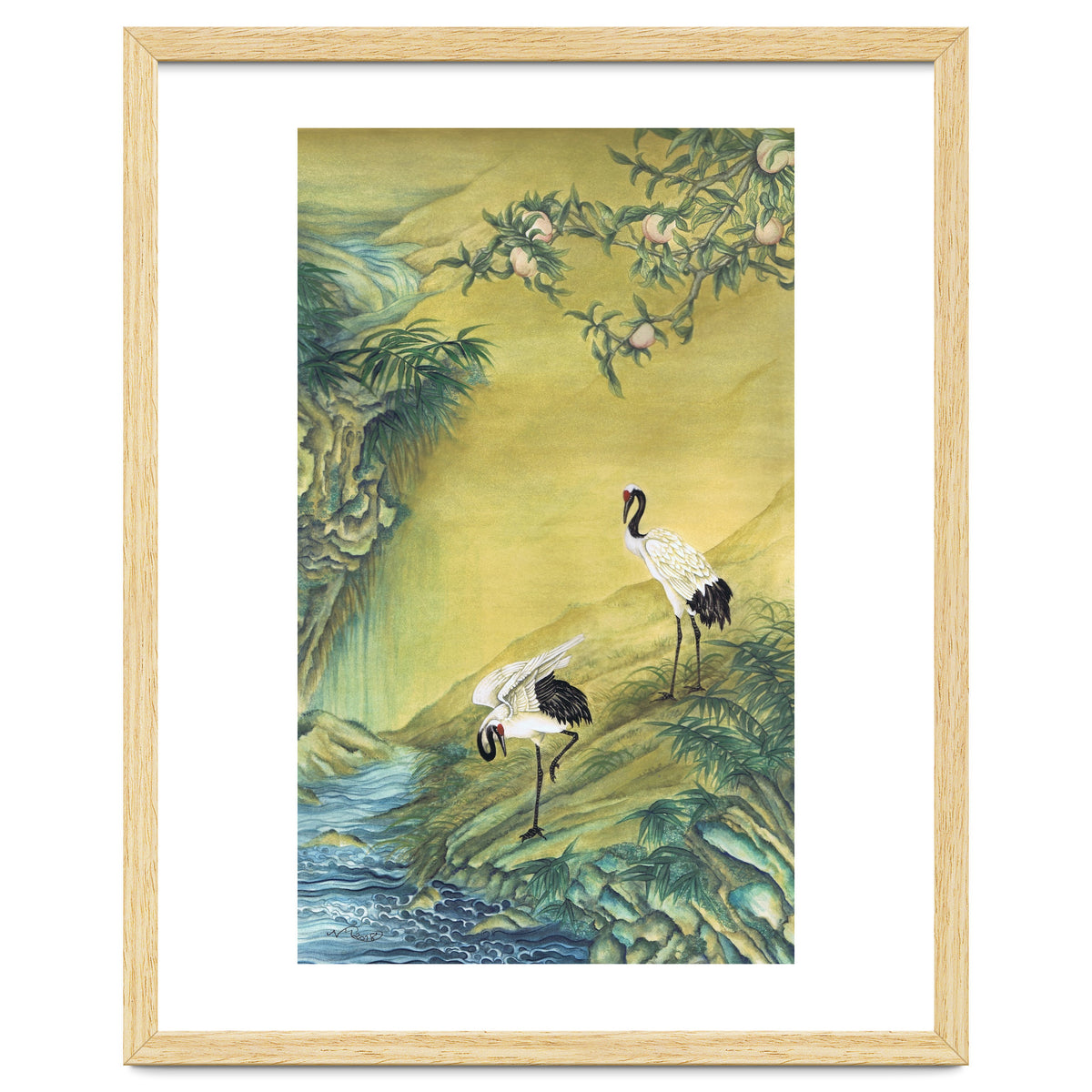 Cranes Under A Peach Tree