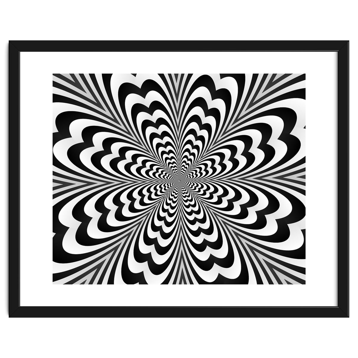Abstract Spiral Black And White Optical Illusion
