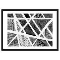 Geometric doodle pattern in black and white