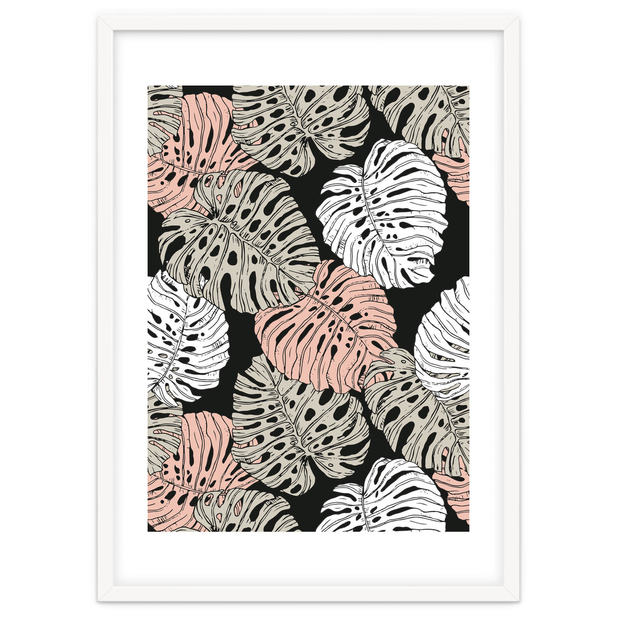 Monstera in the darkness of the jungle