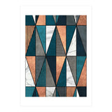 Copper, Marble and Concrete Triangles with Blue (Print Only) thumbnail