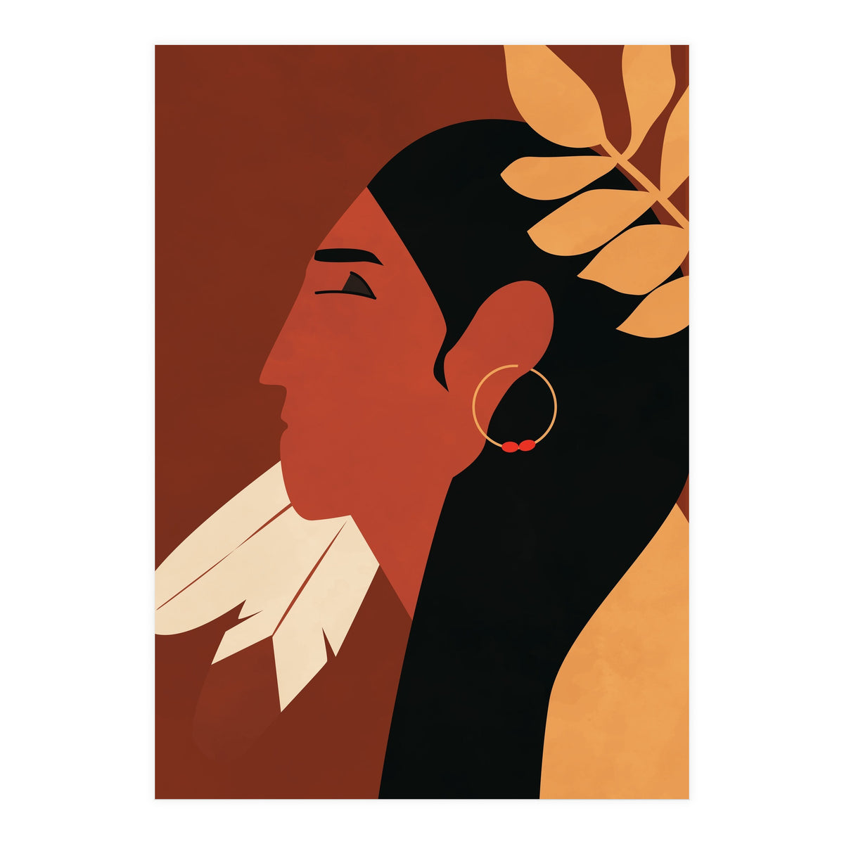 Boho Chic Woman Indian Fashion Print (Print Only)